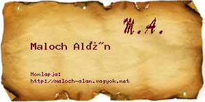 Maloch Alán névjegykártya